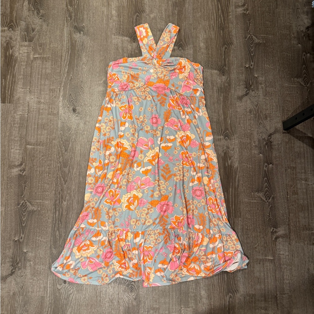 Floral Maxi Dress with Straps